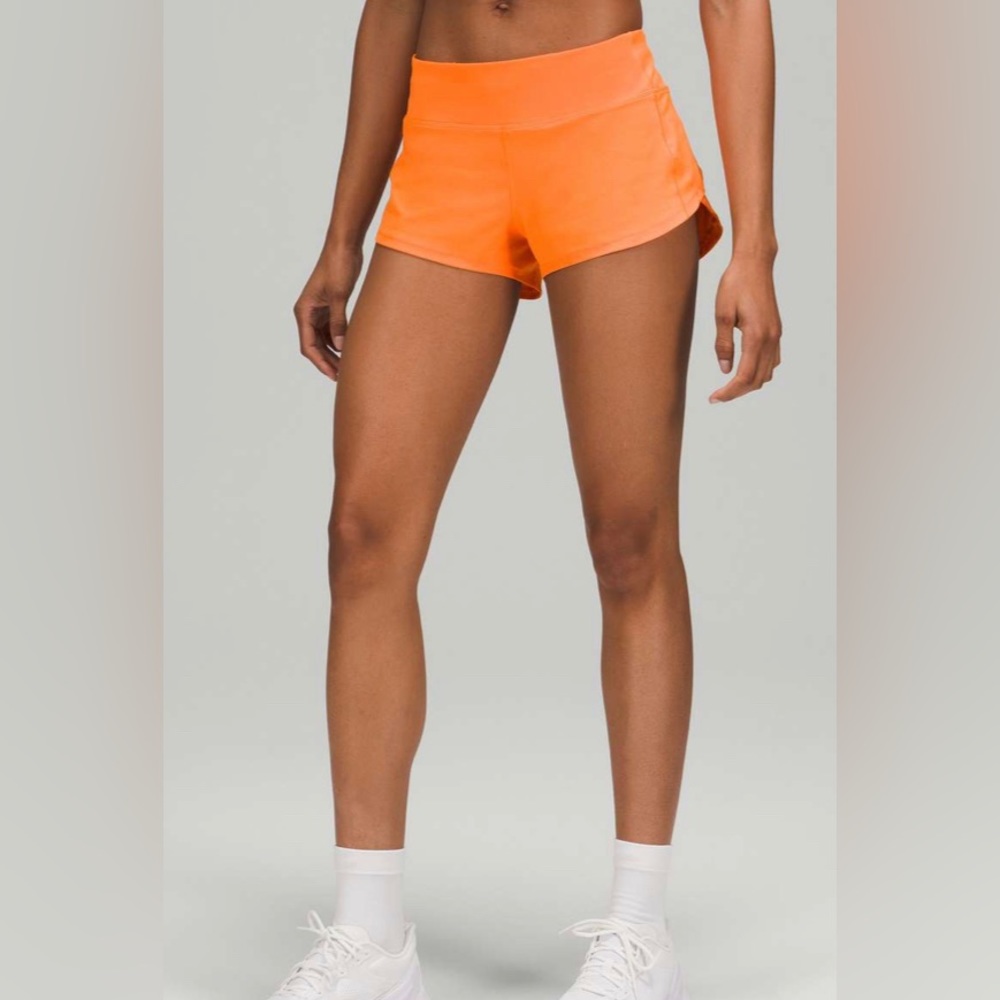 Orange Lululemon Speed Up Shorts